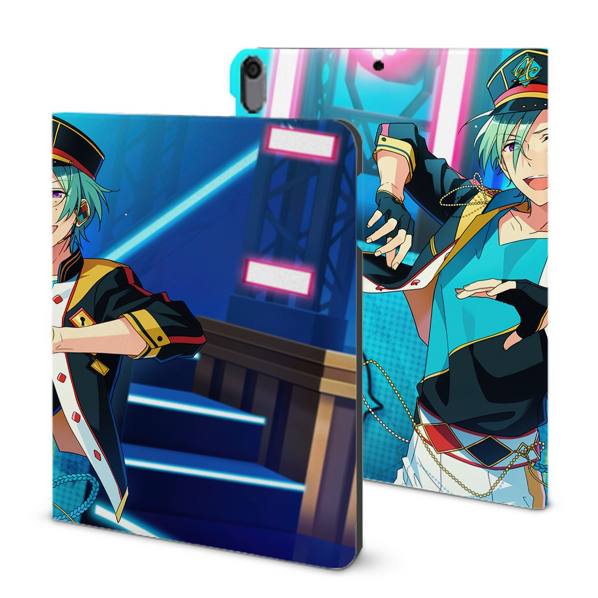 （画像用） あんさんぶるスターズ! Ensemble Stars IPad ケース ブック型 PUレザー TPU 耐衝撃 軽量 薄型 ペン収納なし 全面保護 IPad 各モデル対応